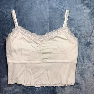White Cropped Cami Top